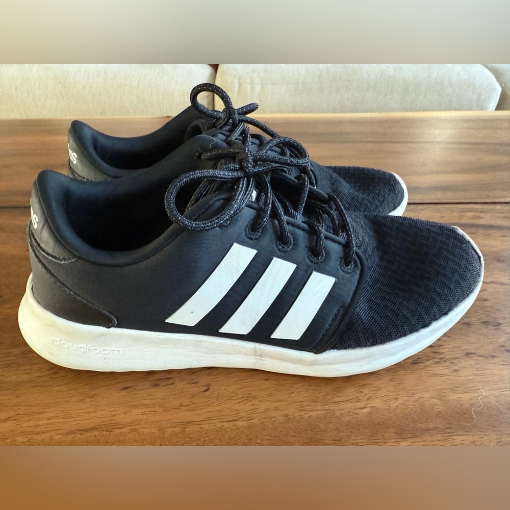 Adidas Cloudfoam QT Racer Sneaker Black/White 7.5